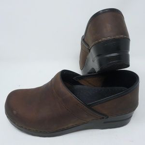 Dansko Professional Leather Antique Brown Clogs Shoes Women’s Size 6.5-7 EU 37